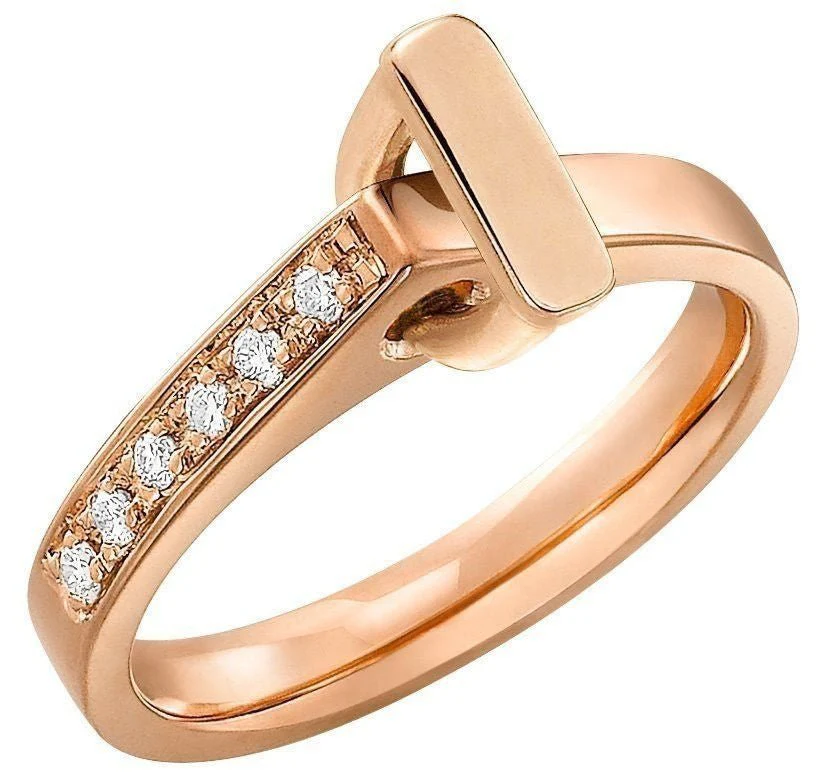 Bague Lilistone or rose diamants