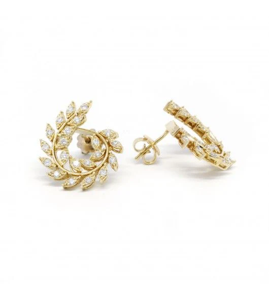 Boucles D'Oreilles Puces Or Et Diamants