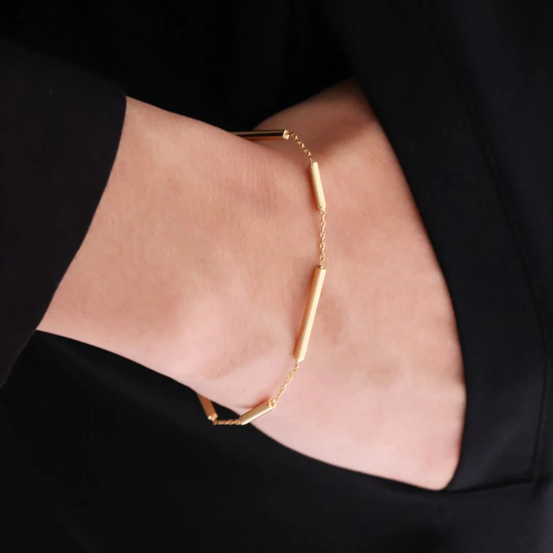 Bracelet Rectangles sur chaîne - Image 2