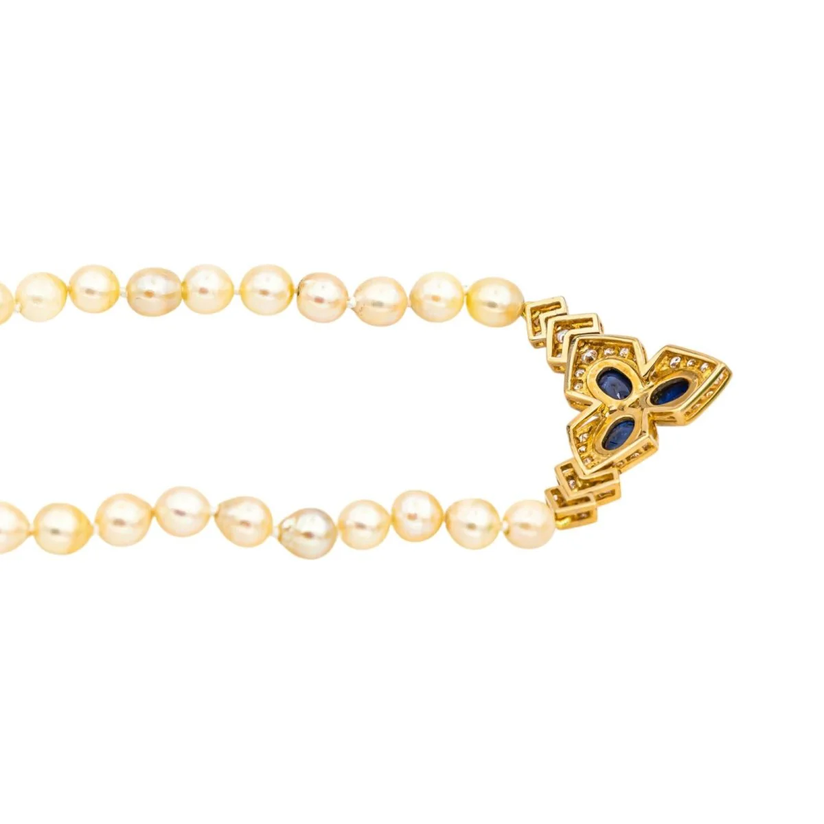 Collier Perles en or jaune, saphirs et diamants - Image 7