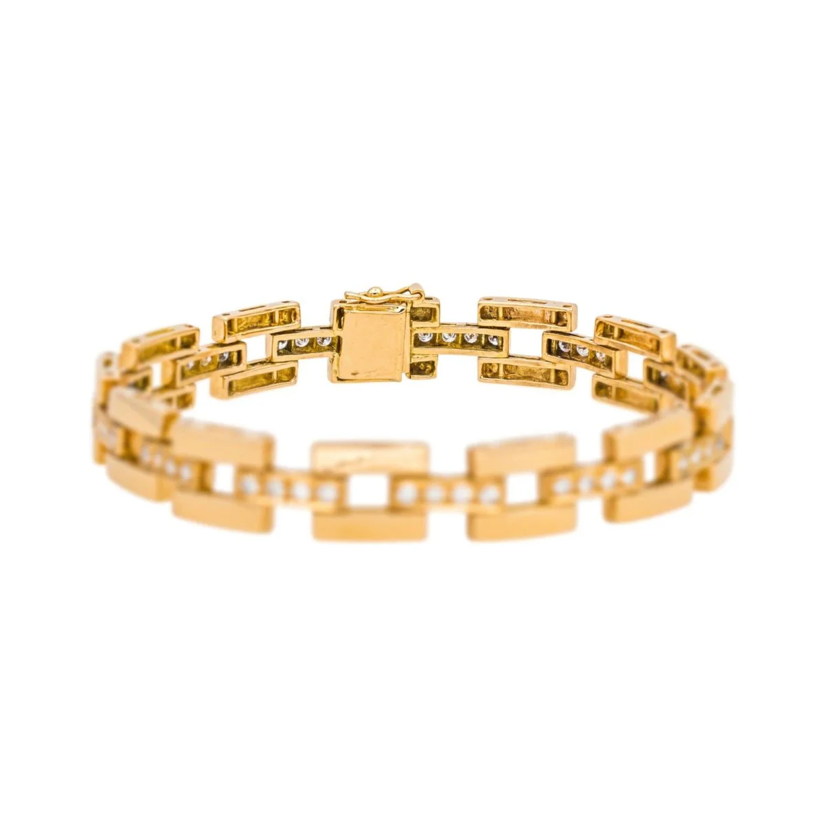 Bracelet Tank en or jaune et diamants - Image 3
