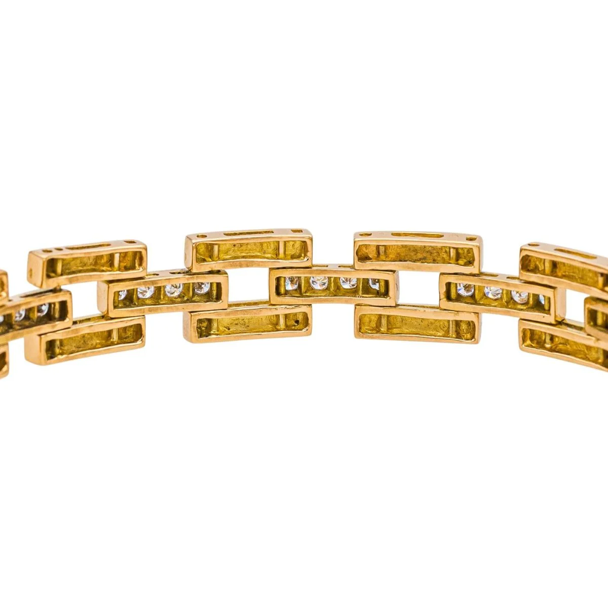 Bracelet Tank en or jaune et diamants - Image 5