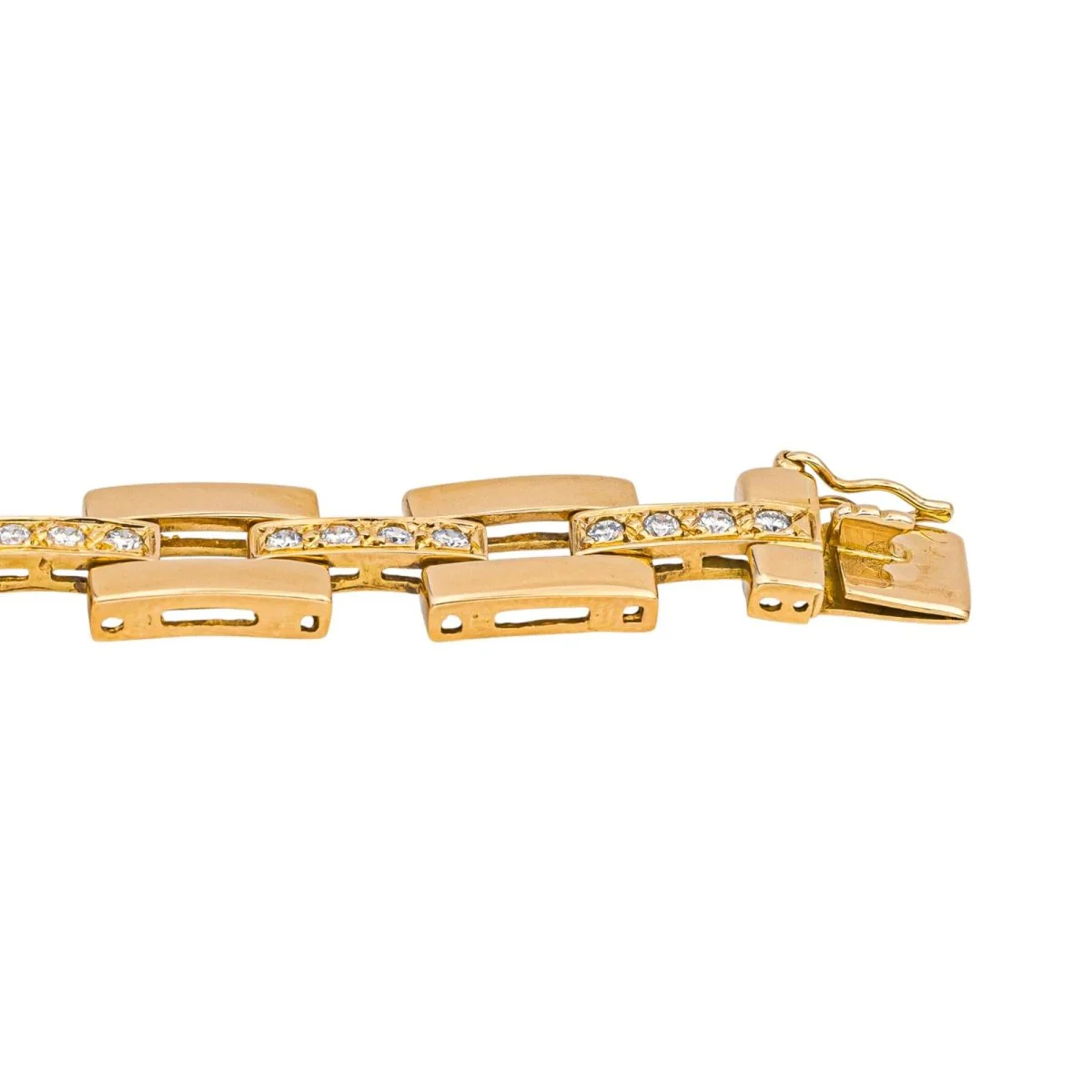 Bracelet Tank en or jaune et diamants - Image 6