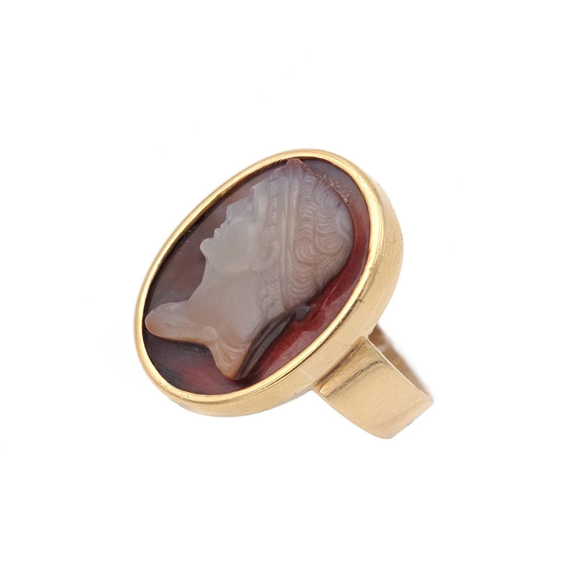 Bague Cocktail en or jaune et agate - Image 3