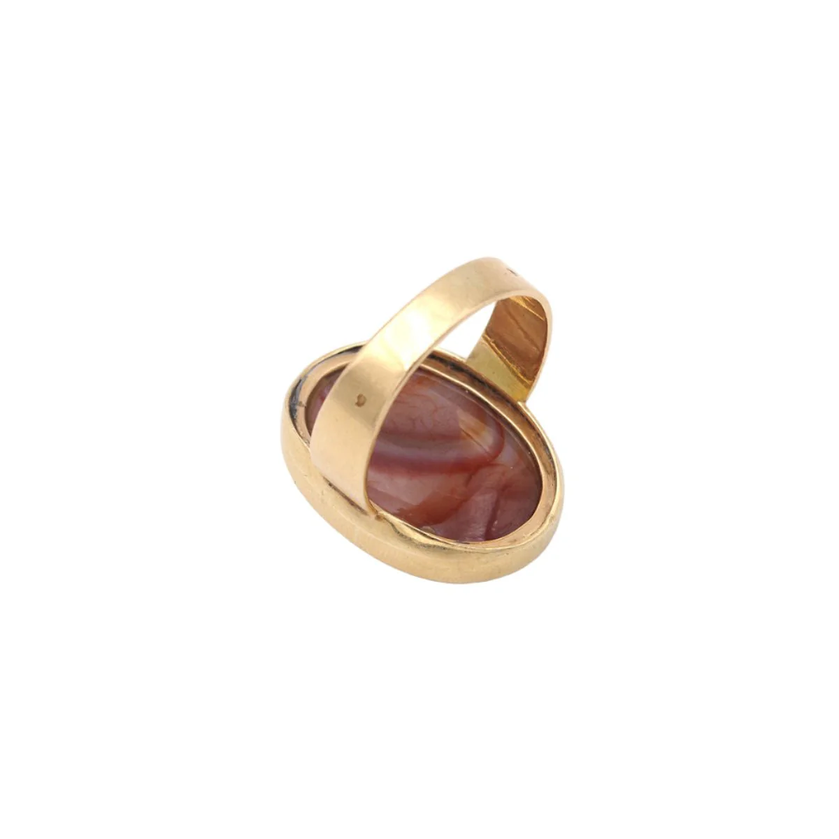 Bague Cocktail en or jaune et agate - Image 4
