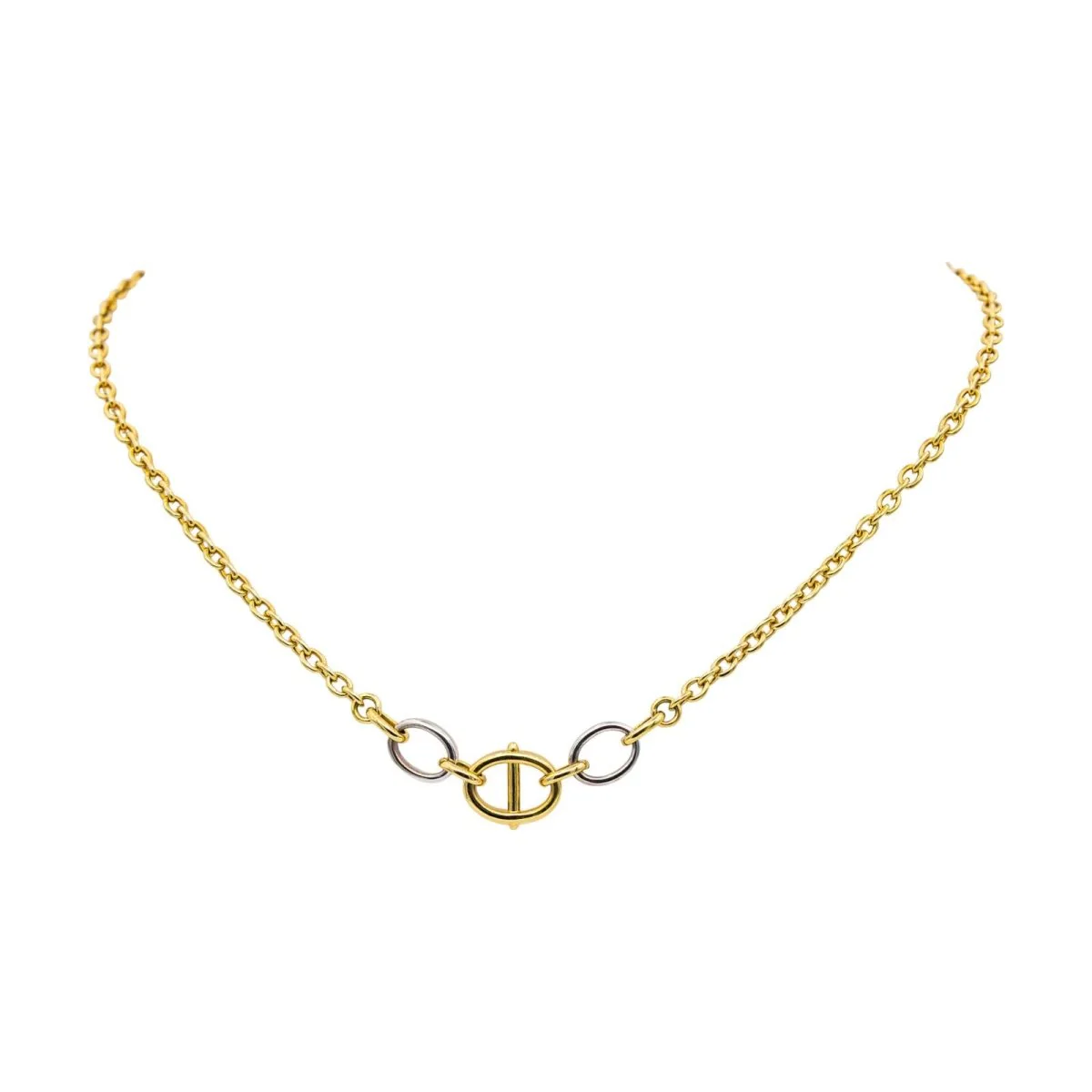 Collier Maille CARTIER "Étrier" en or jaune et or blanc