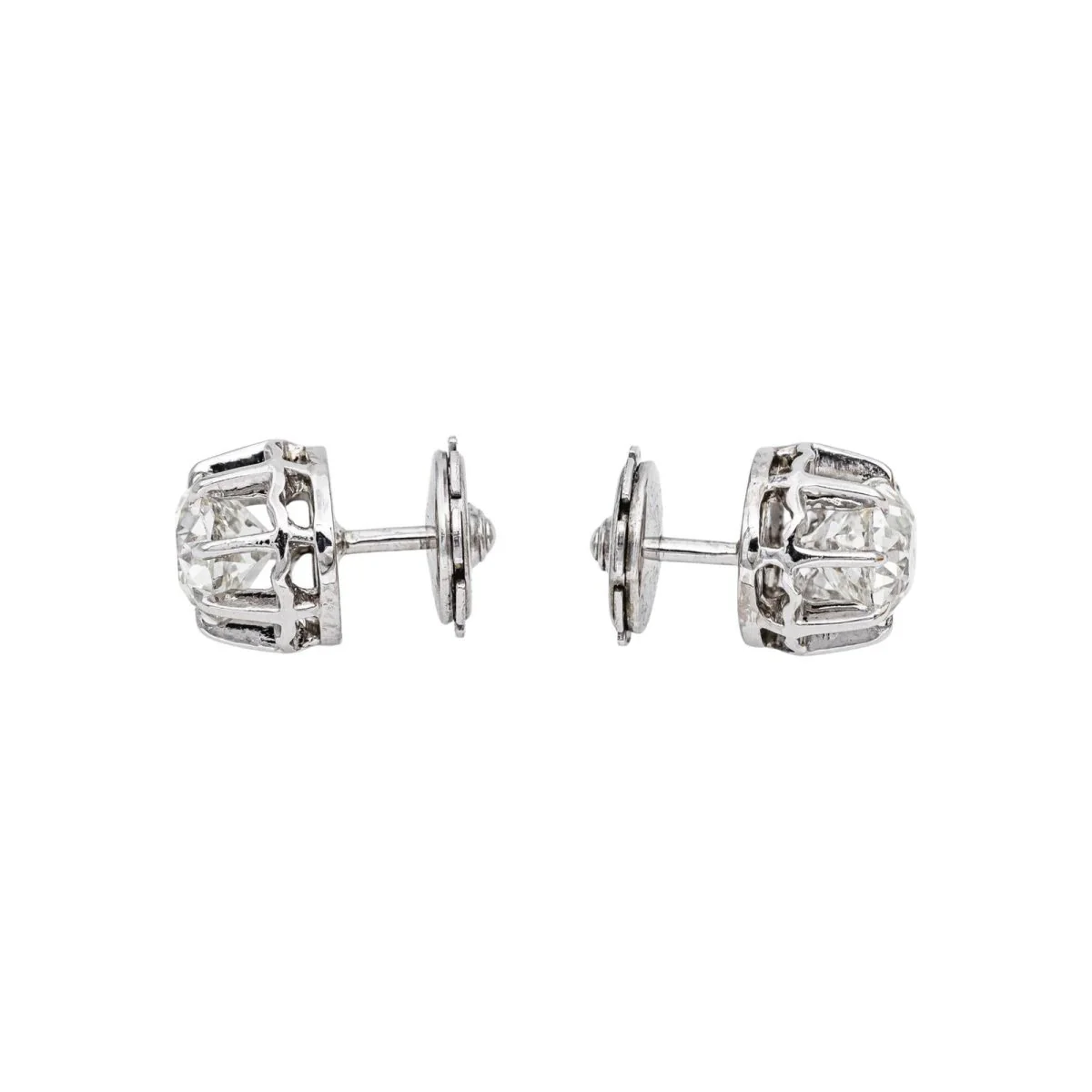 Boucles d'oreilles Puces en or blanc et diamants - Image 4