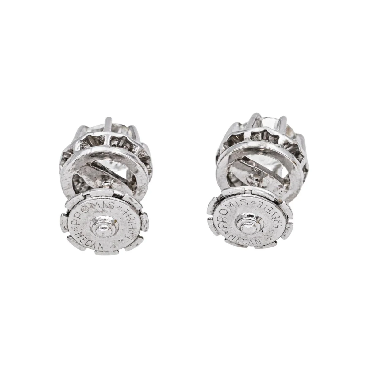 Boucles d'oreilles Puces en or blanc et diamants - Image 5