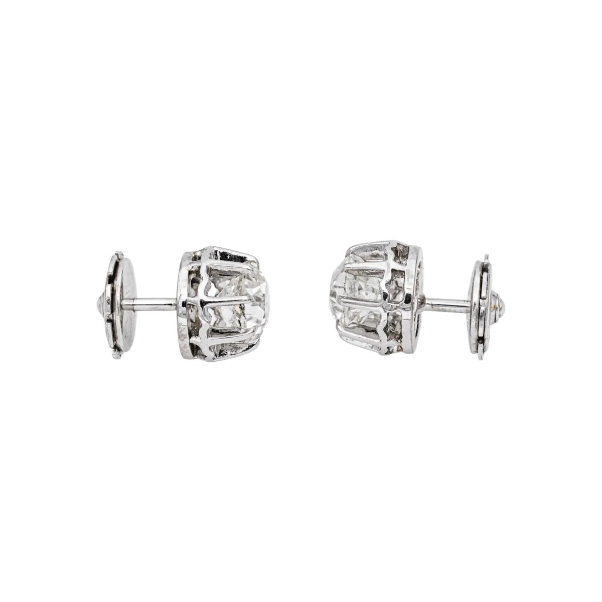 Boucles d'oreilles Puces en or blanc et diamants - Image 6