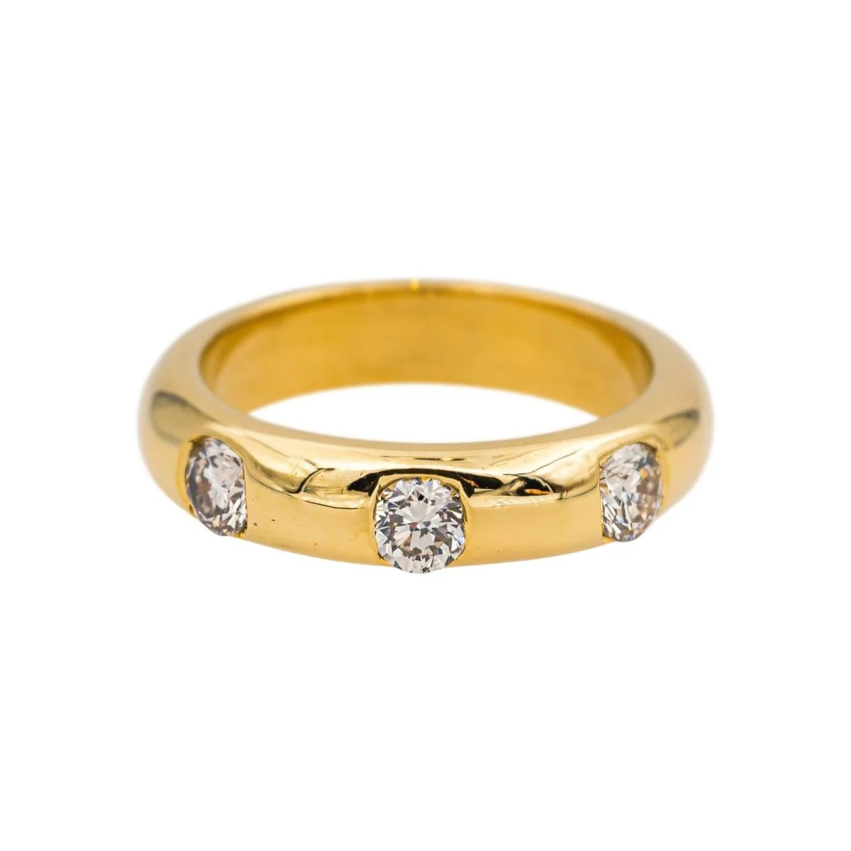 Bague Alliance en or jaune et diamants