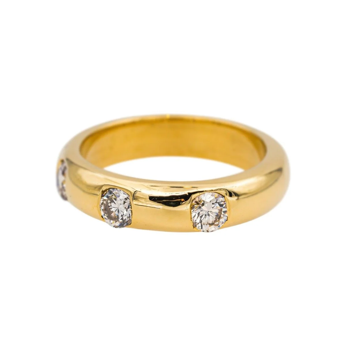 Bague Alliance en or jaune et diamants - Image 3