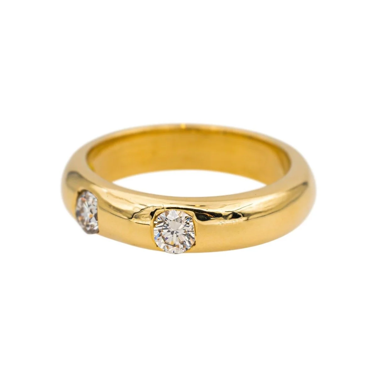 Bague Alliance en or jaune et diamants - Image 4