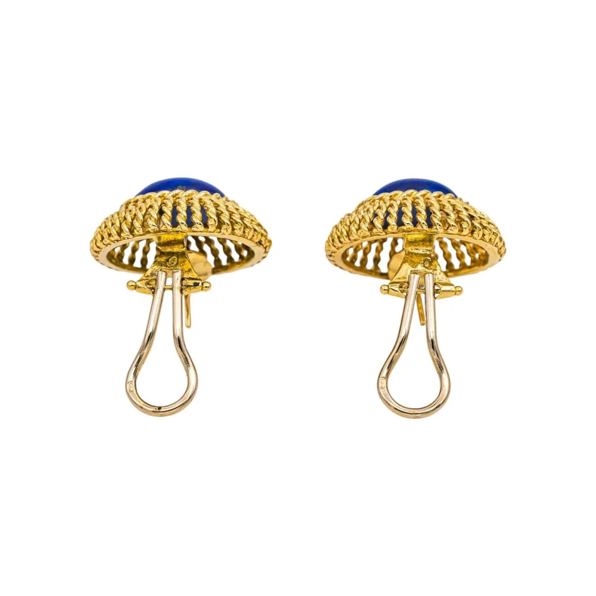 Boucles d'oreilles Clips en or jaune et lapis-lazuli - Image 6