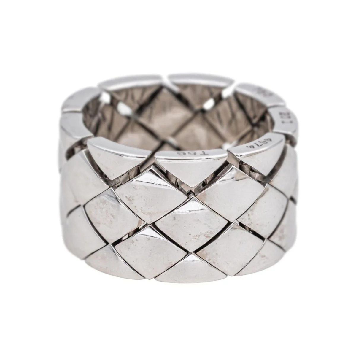 Bague Bandeau CHANEL "Matelassé" en or blanc