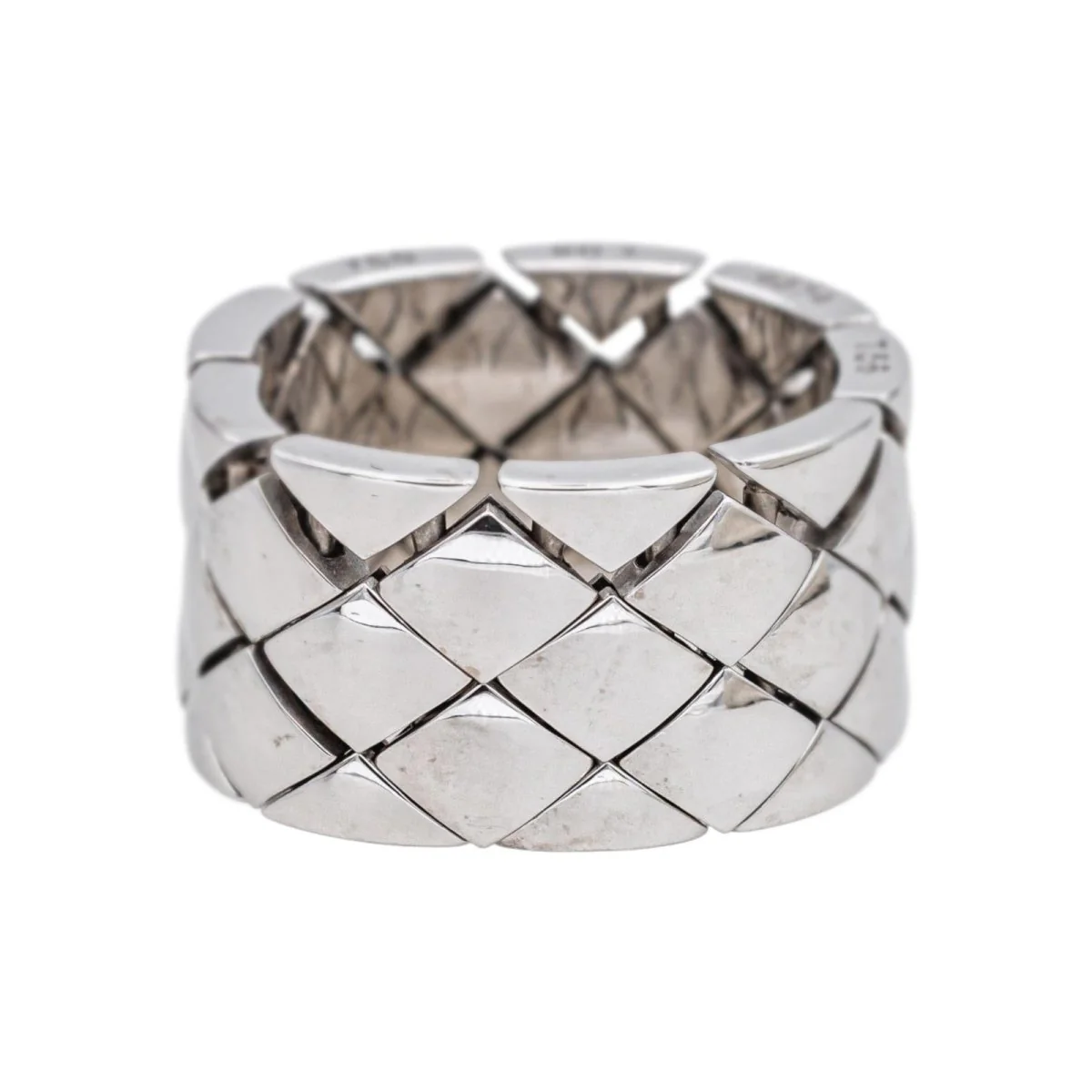 Bague Bandeau CHANEL "Matelassé" en or blanc - Image 3