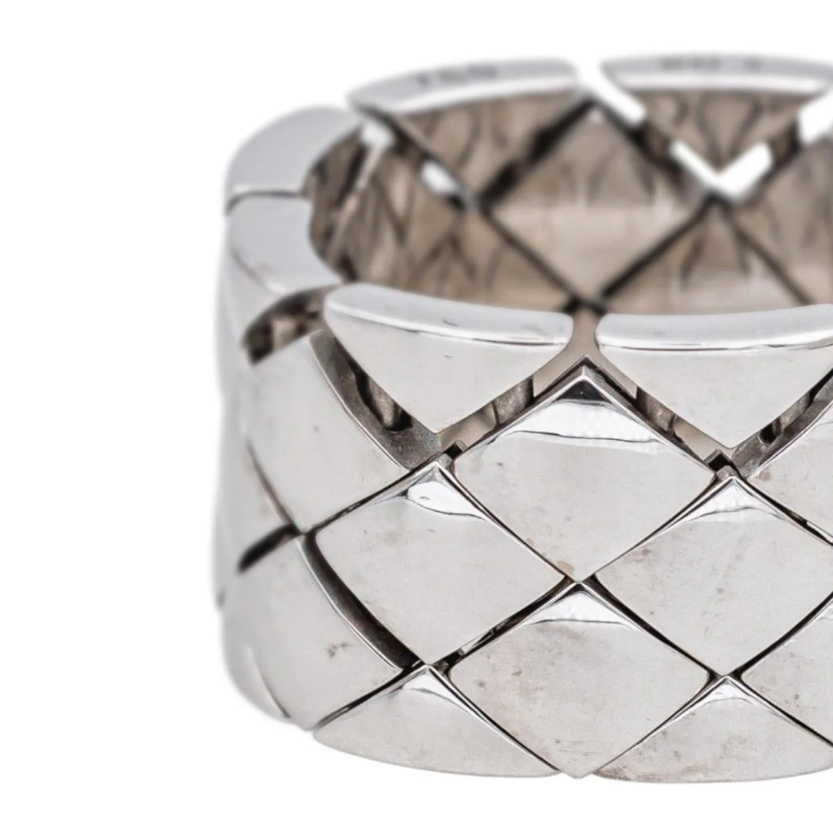 Bague Bandeau CHANEL "Matelassé" en or blanc - Image 5