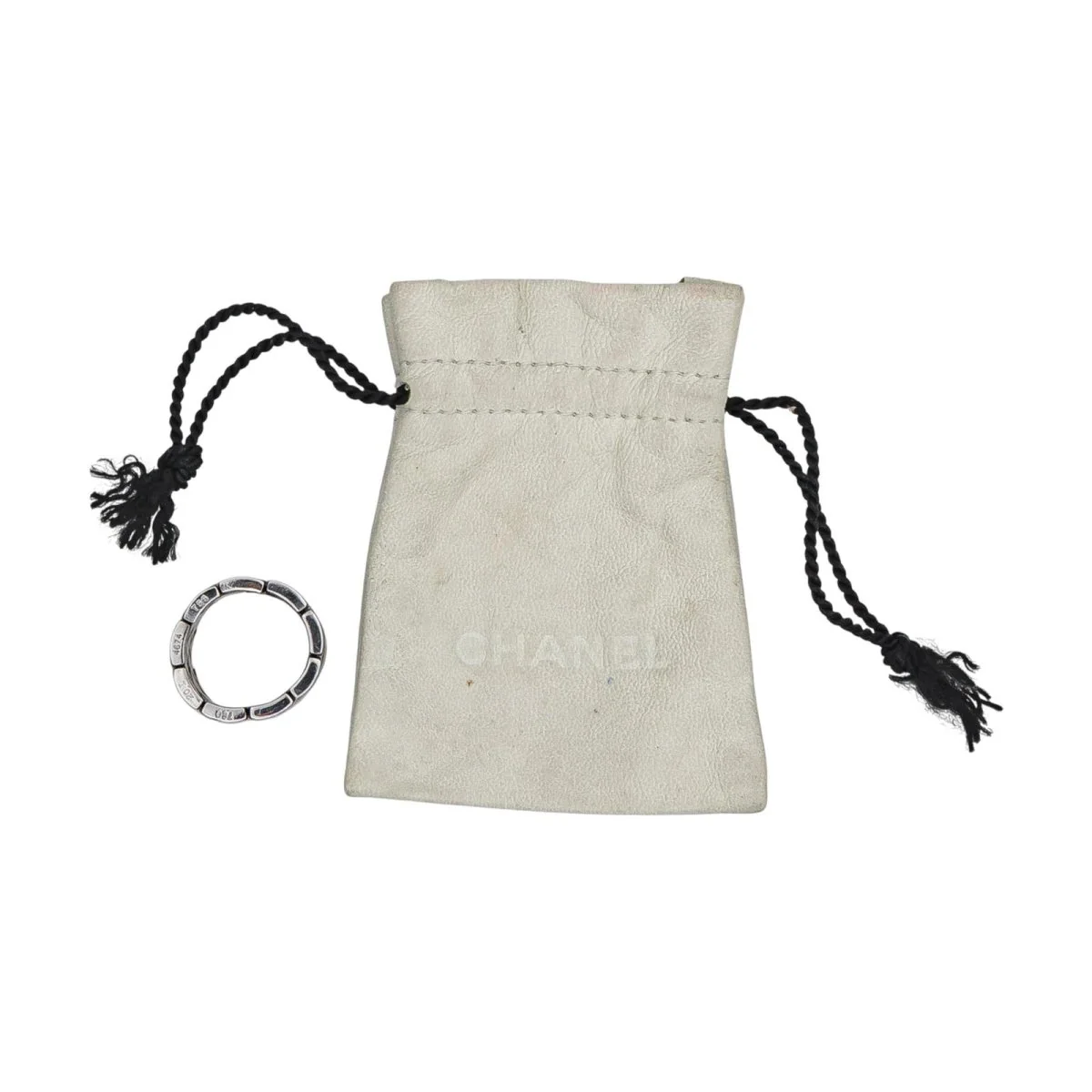 Bague Bandeau CHANEL "Matelassé" en or blanc - Image 6