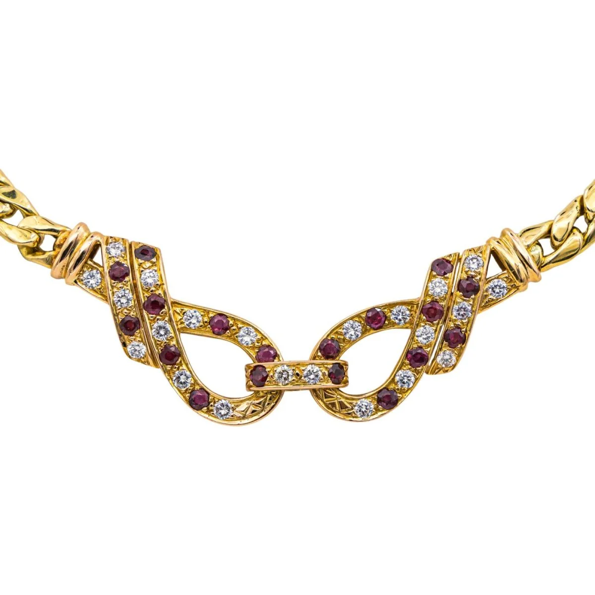 Collier Maille en or jaune, rubis et diamants - Image 3