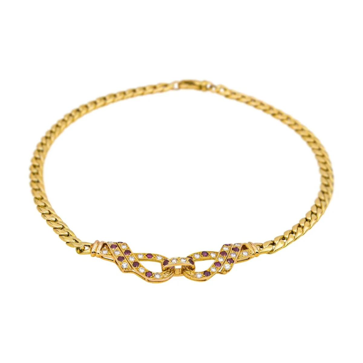 Collier Maille en or jaune, rubis et diamants - Image 4