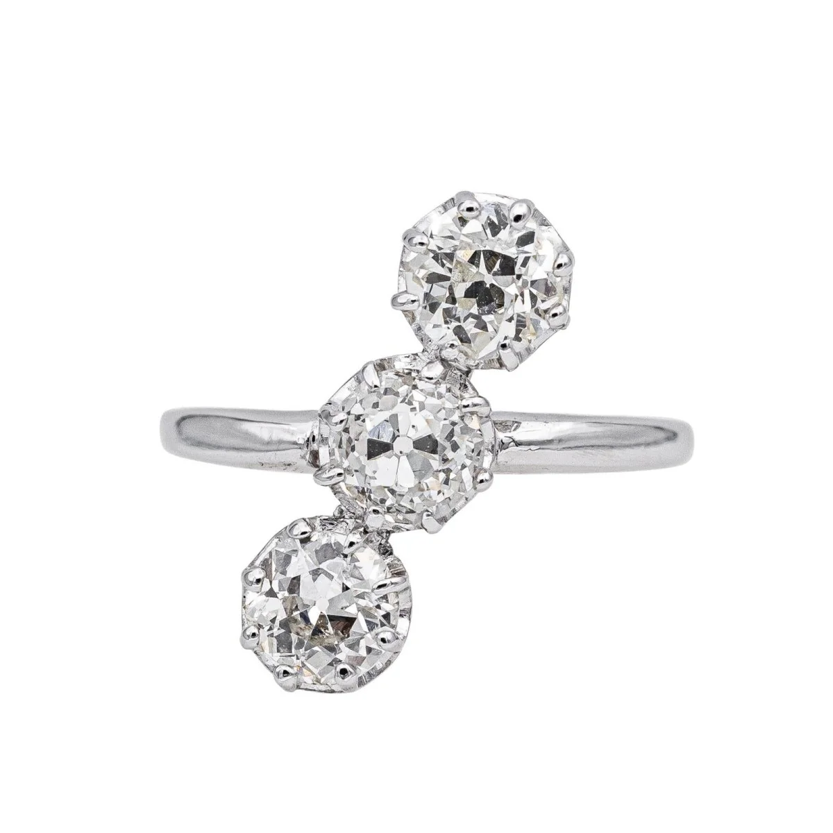 Bague Trilogie en platine et diamants