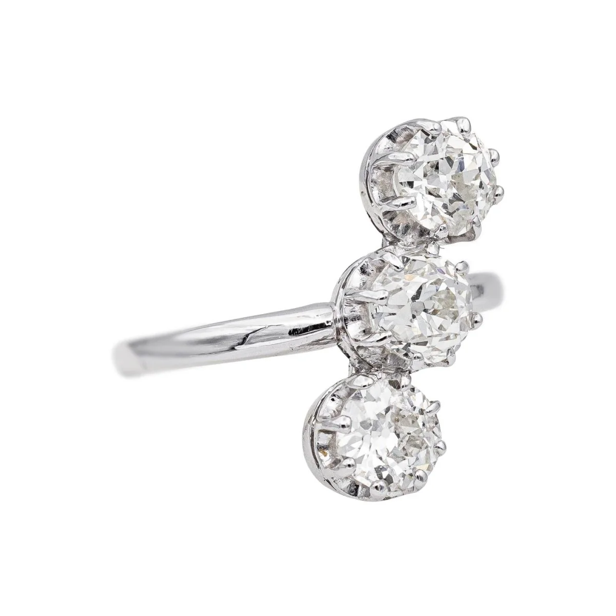 Bague Trilogie en platine et diamants - Image 6