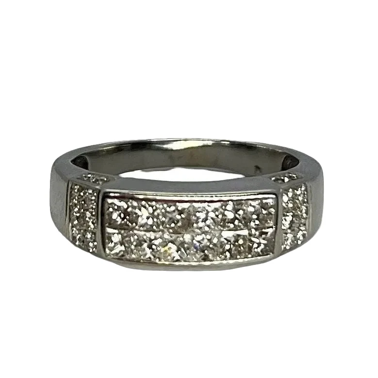 Bague Bandeau en or blanc et diamants