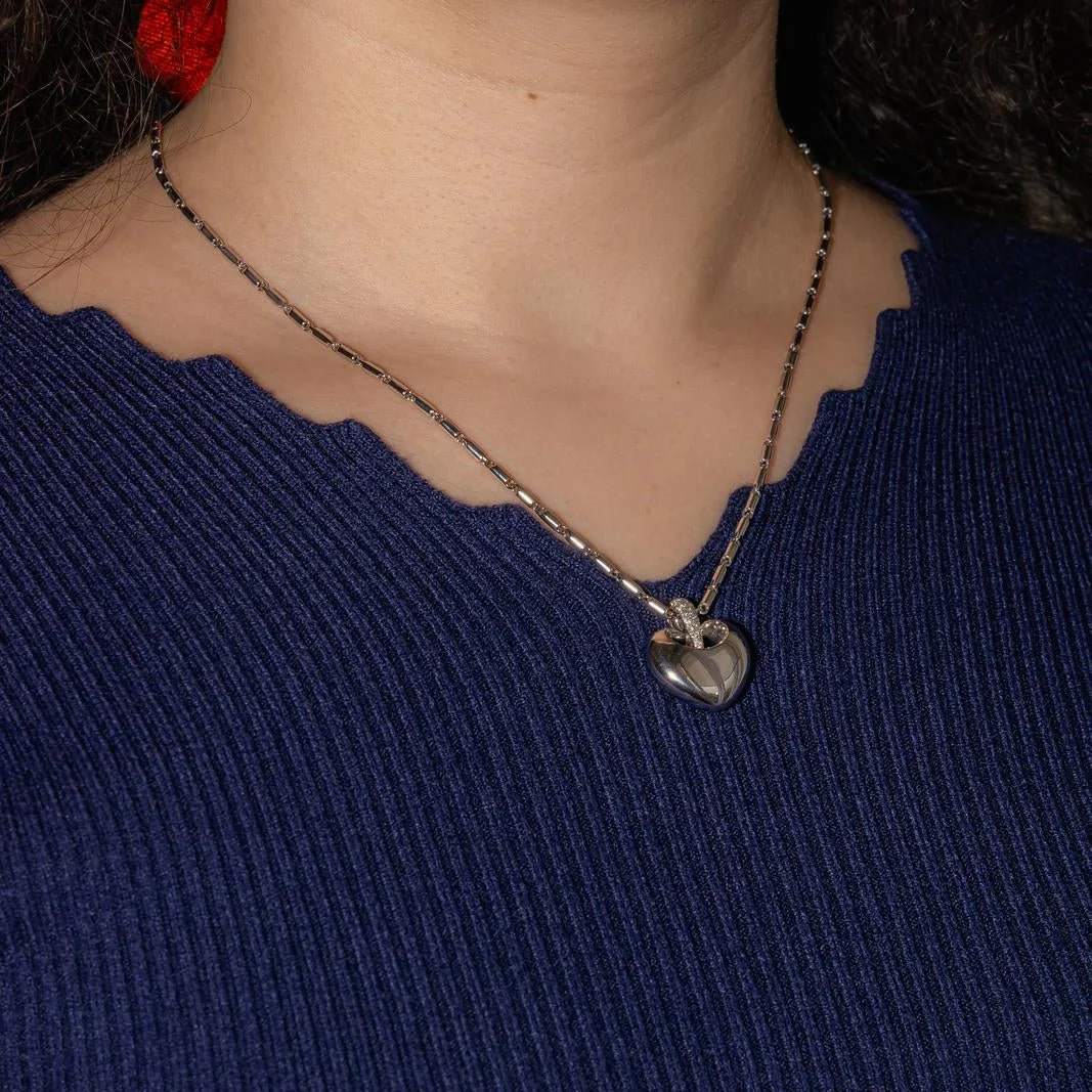 Collier Pendentif en or blanc et diamants - Image 2