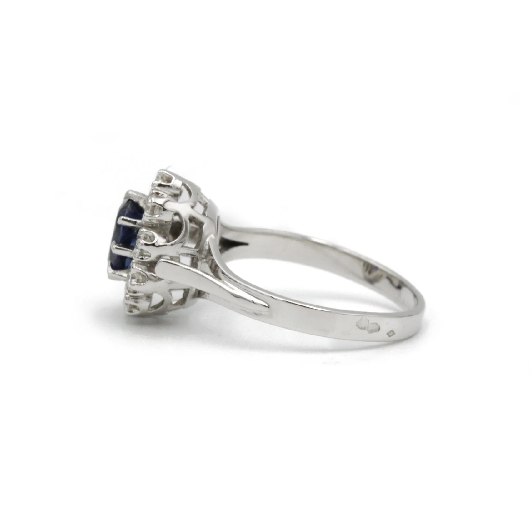Bague - Or, Platine, saphir & diamants - Image 3