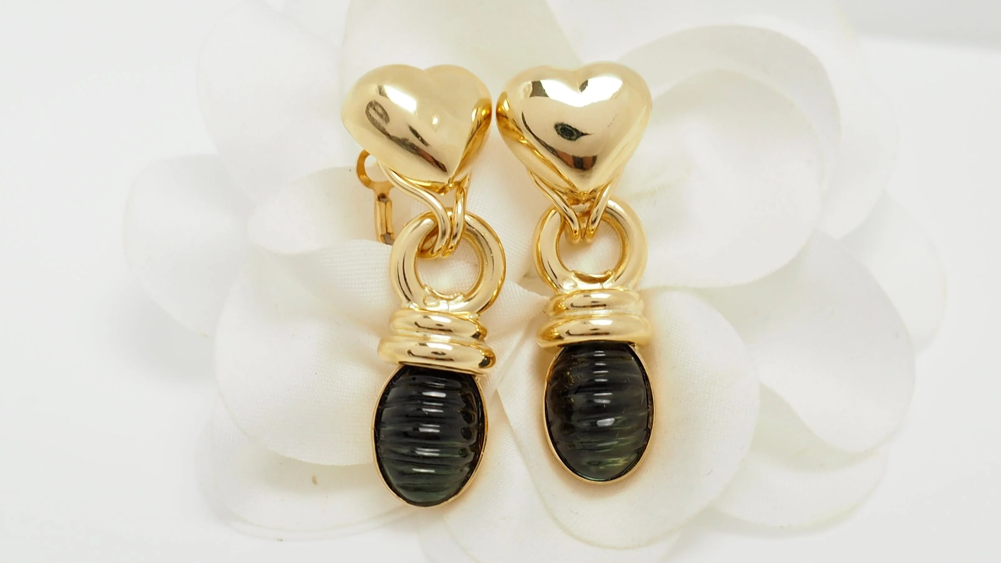 Boucles d'oreilles en or jaune et tourmalines - Image 3