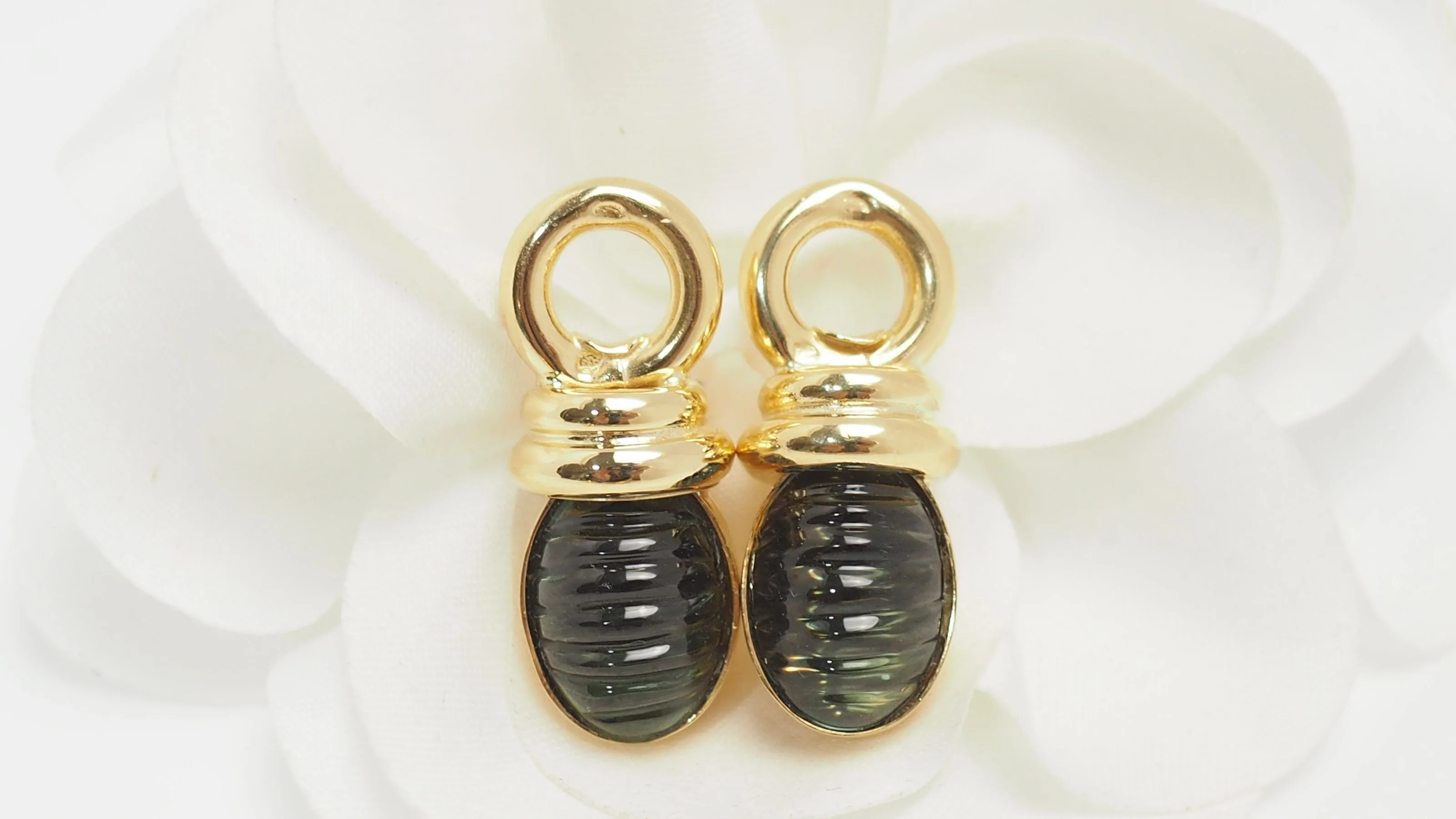 Boucles d'oreilles en or jaune et tourmalines - Image 4