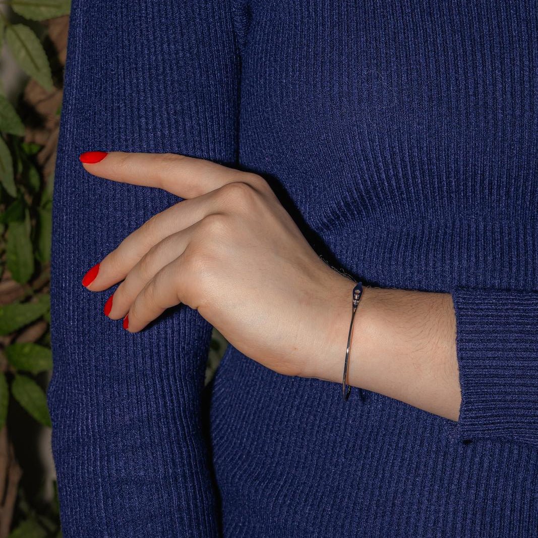 Bracelet Jonc DINH VAN "Serrure" en or blanc - Image 2