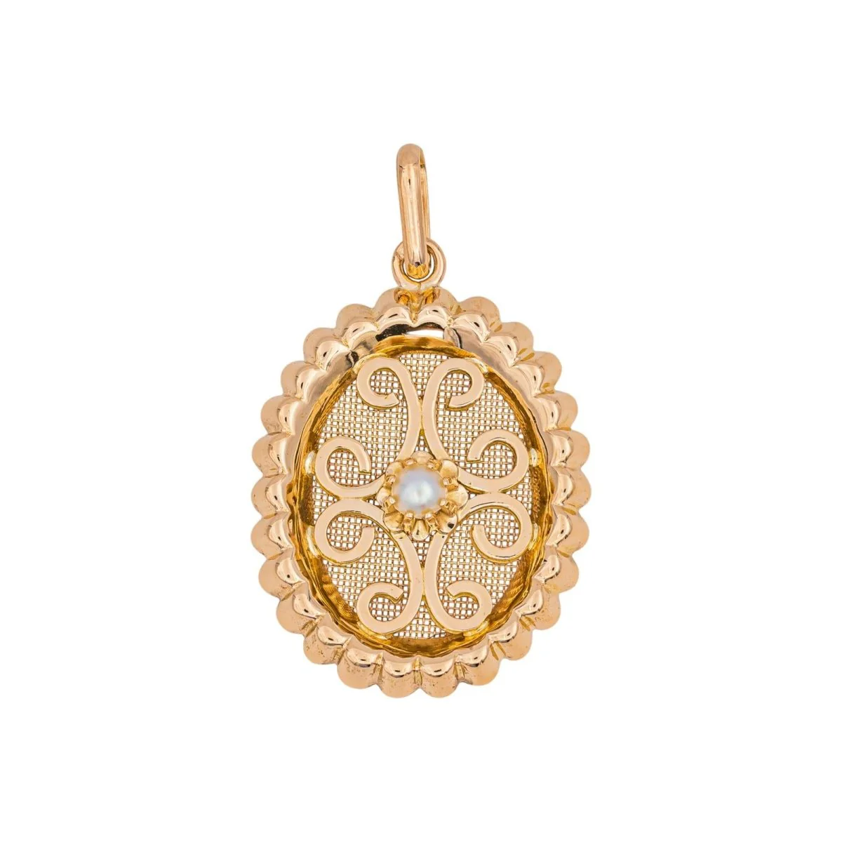 Pendentif en or jaune et perle