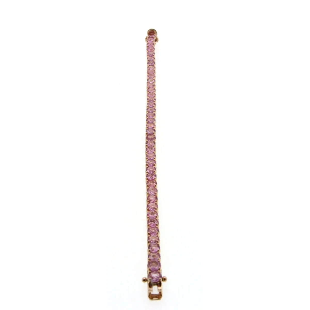 5 Carat Natural Pink Sapphire Rose Gold Tennis Bracelet - Image 3