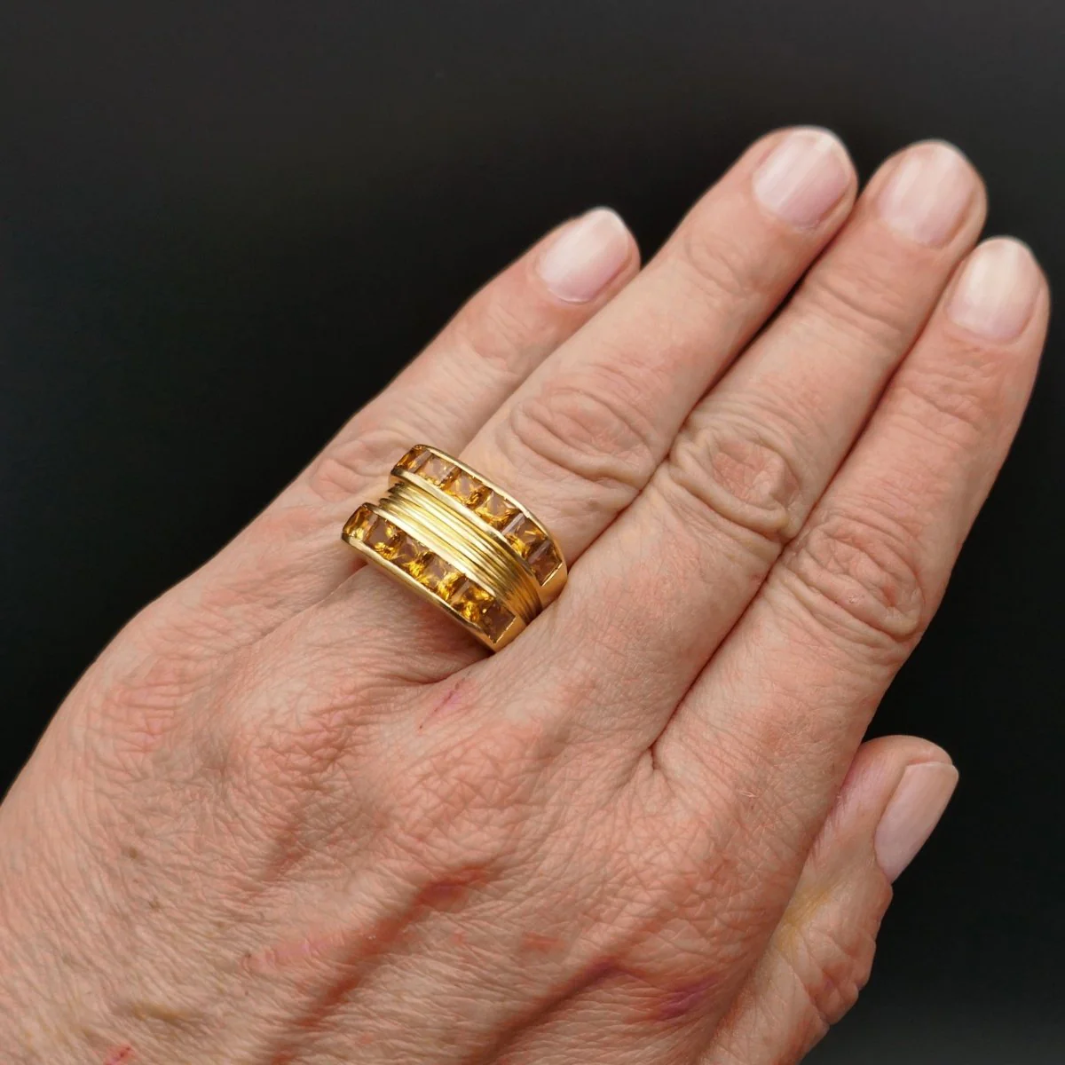 Bague FRED en or jaune et citrines - Image 2