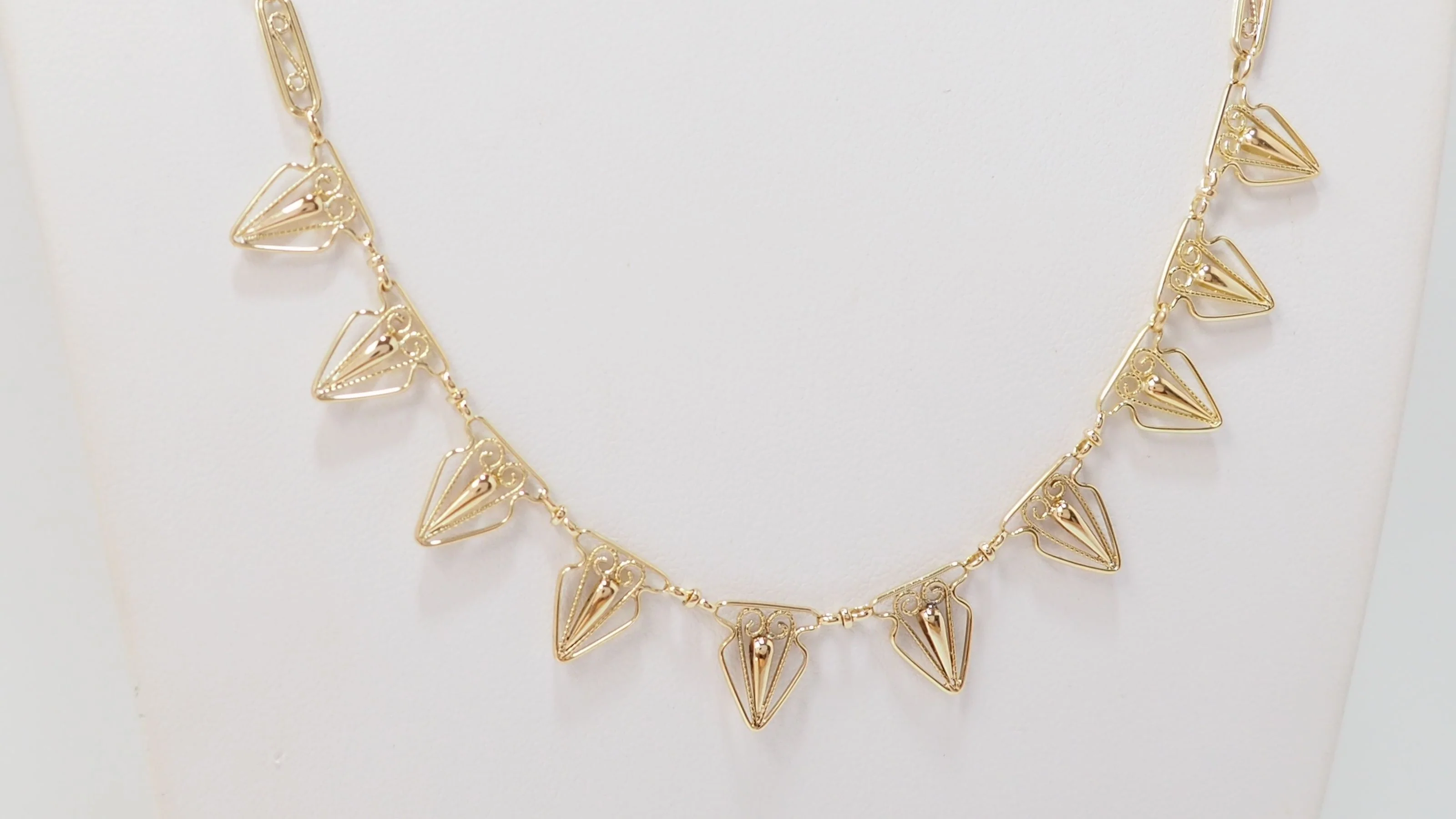 Collier draperie ancien en or jaune - Image 6