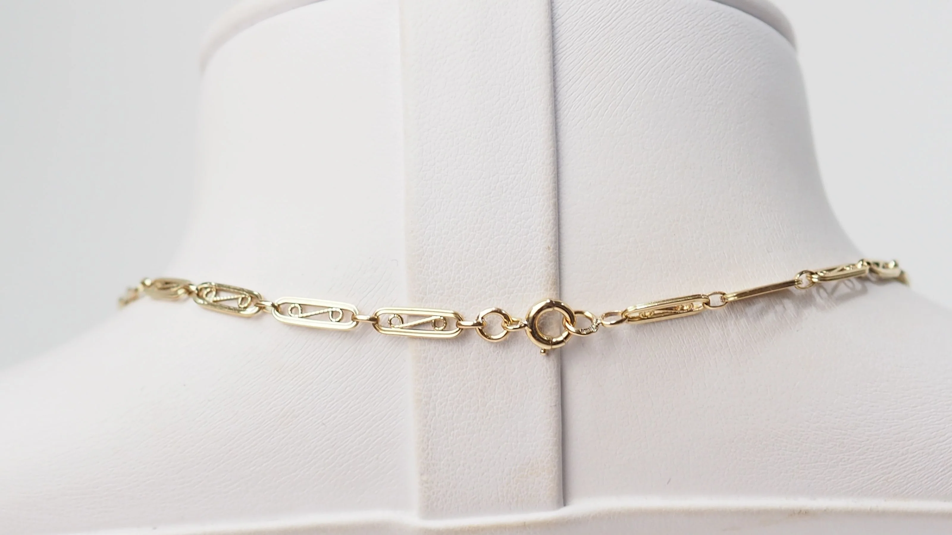 Collier draperie ancien en or jaune - Image 7