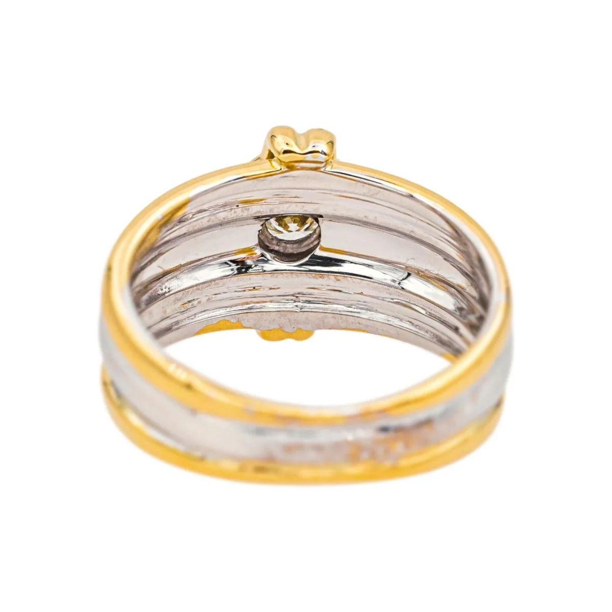 Bague Jonc en or jaune, or blanc et diamant - Image 5
