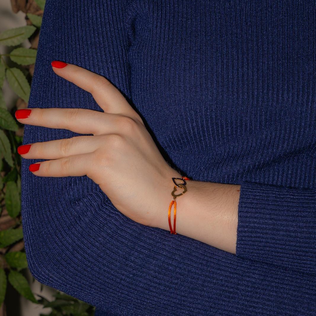 Bracelet Souple DINH VAN "Double Cœur R13" en or jaune - Image 2