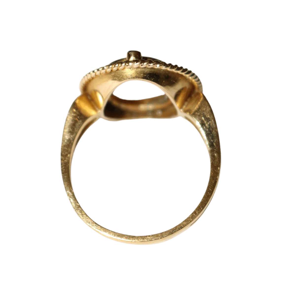 Bague Cocktail en or jaune, camée et pierres blanches - Image 4