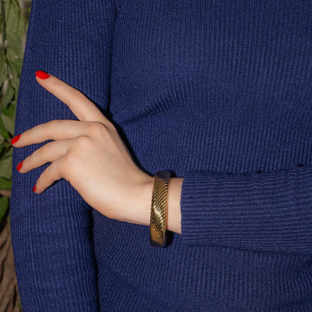 Bracelet Jonc FRED en or jaune - Image 2