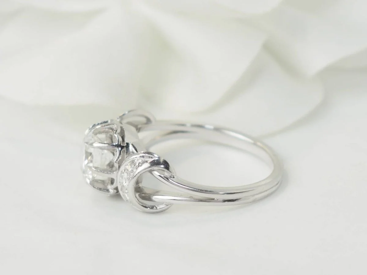 Bague solitaire en or blanc platine et diamant 1,20ct - Image 6