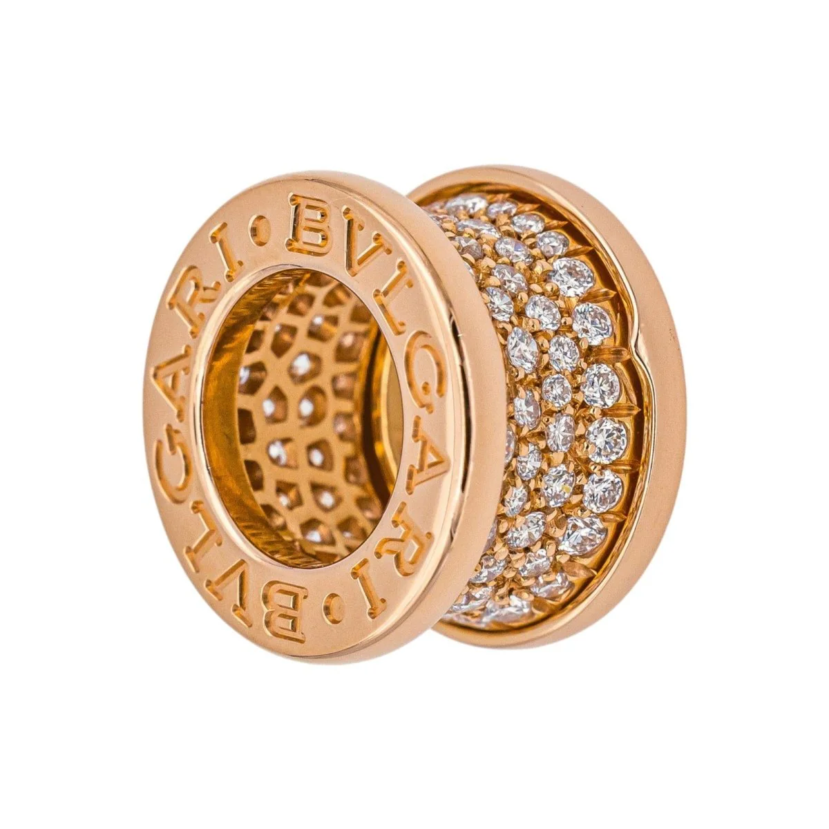 Pendentif BULGARI "B.Zero1" en or rose et diamant