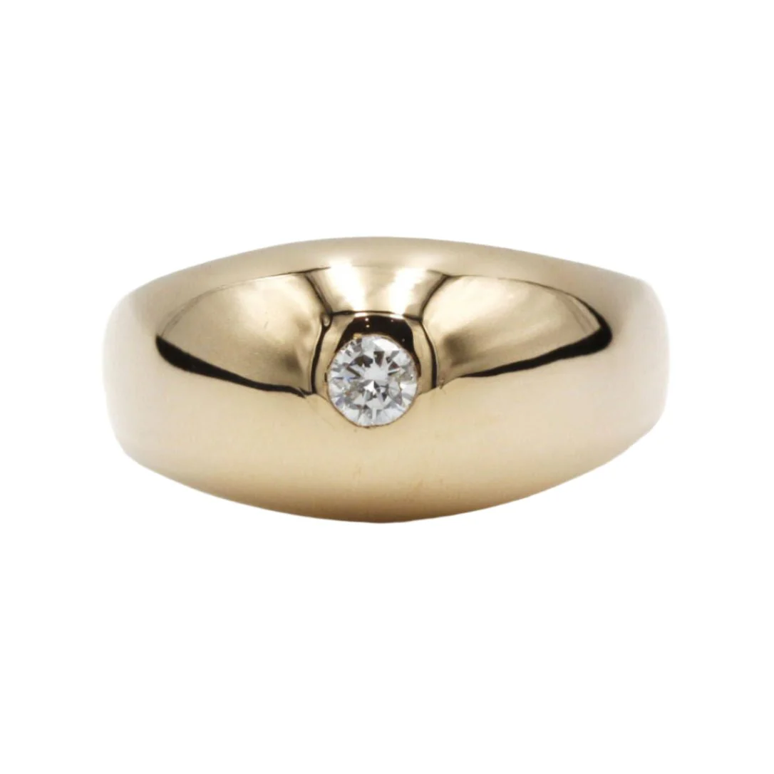 Bague en or jaune et diamants