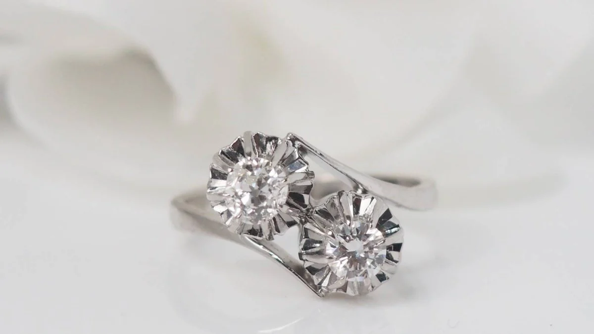 Bague Toi et Moi en or gris et diamants