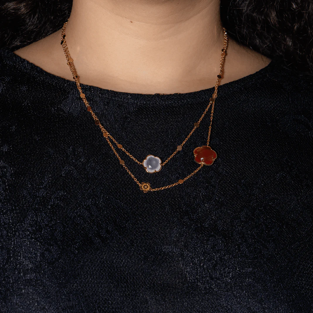 Collier Sautoir PASQUALE BRUNI "Bon Ton" en or rose, cornaline et quartz - Image 2