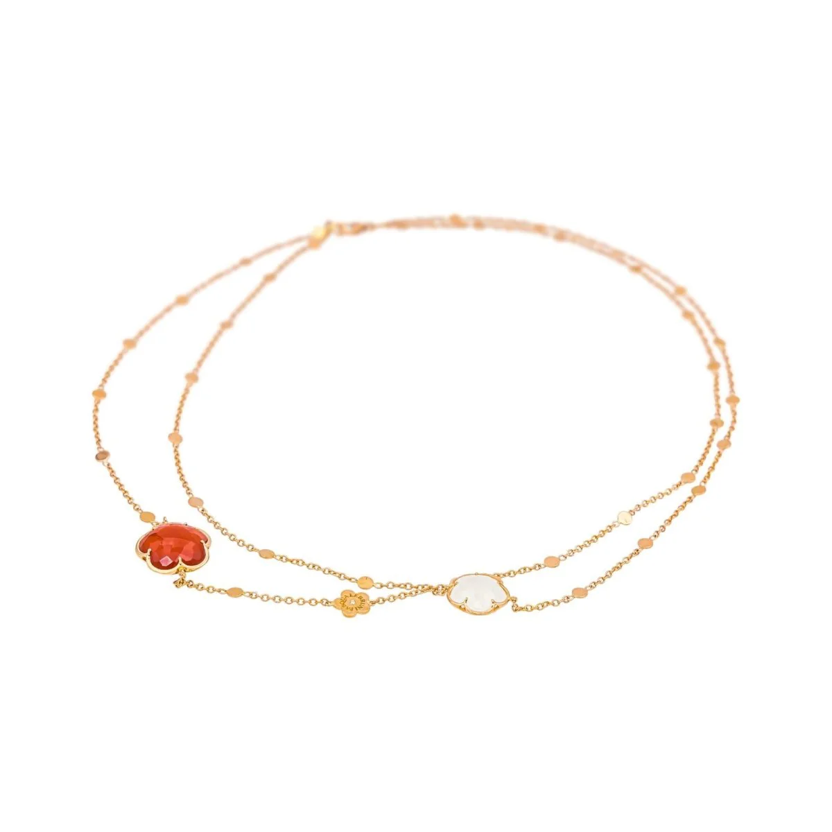 Collier Sautoir PASQUALE BRUNI "Bon Ton" en or rose, cornaline et quartz - Image 4