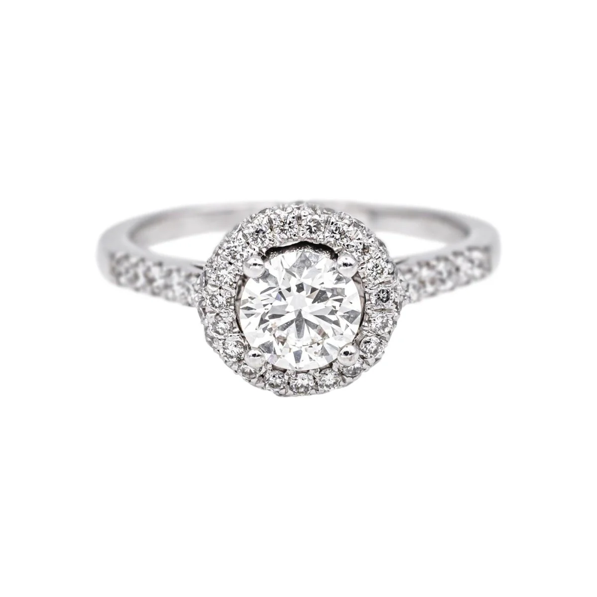 Bague Solitaire en or blanc et diamants