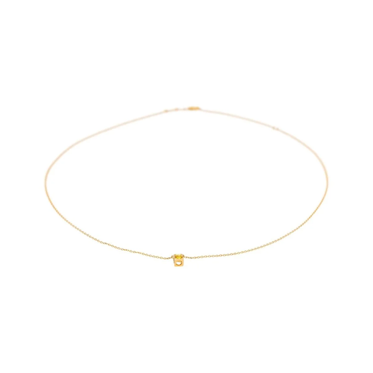 Collier Pendentif DINH VAN "Cube" en or jaune et saphir - Image 4