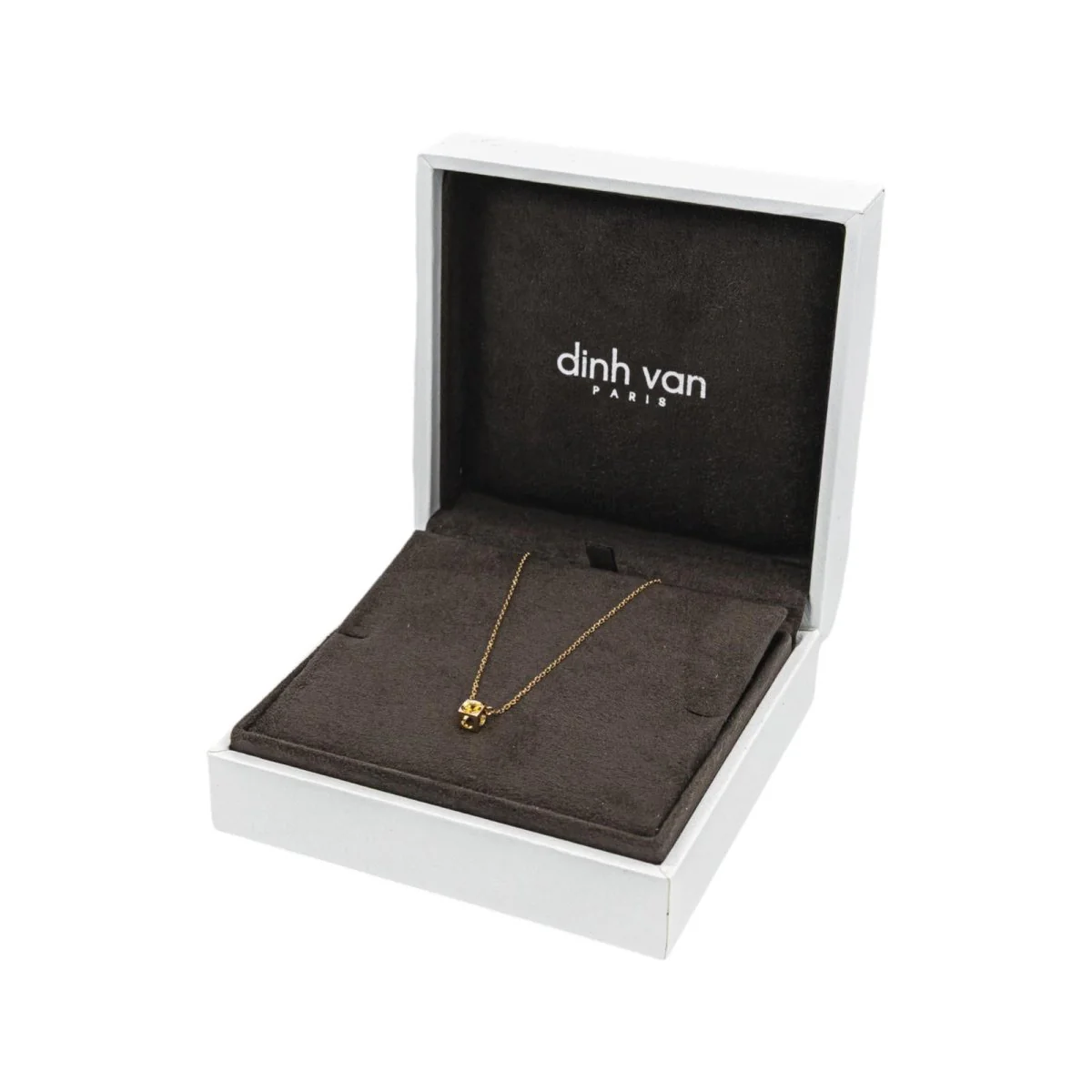 Collier Pendentif DINH VAN "Cube" en or jaune et saphir - Image 9