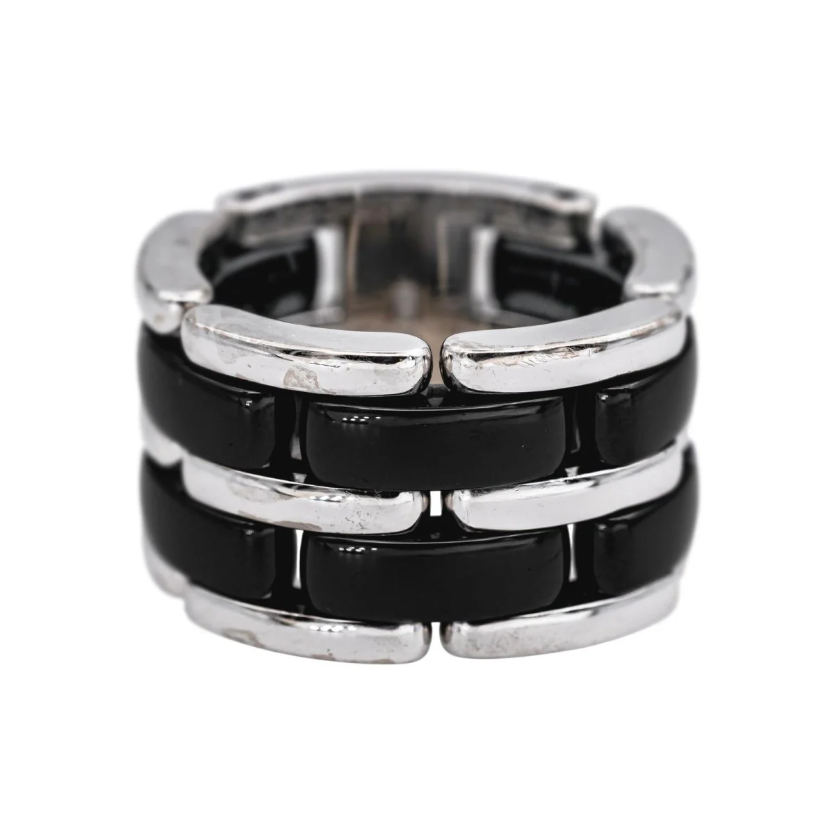 Bague Bandeau CHANEL "Ultra" en or blanc et céramique